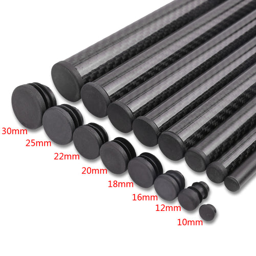 5 Pcs Carbon Fiber Tube End Cap 10mm 12mm 16mm 18mm 20mm 22mm 25mm 30mm Chock Plug Waterproof Dustproof For Multirotor RC Aircraft 