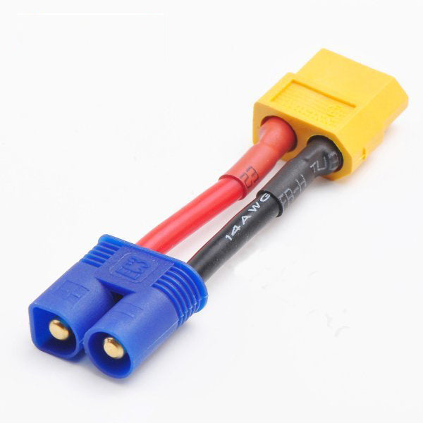 Amass 14AWG 3CM XT60 Female to EC3 Male Plug Battery Adapter Cable 