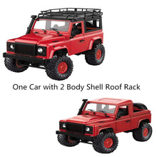 MN90 1/12 2.4G 4WD Rc Car W/ Front LED Light 2 Body Shell Roof Rack Crawler Monster Truck RTR Toy
