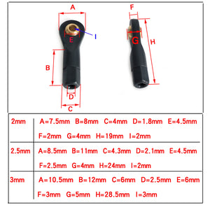 1 PC Universal 2mm/2.5mm/3mm Servo Rocker Ball Head Bulb Pull Joint For RC Airplane Spare Part 