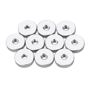 10Pcs M4 Manual Knurled Thumb Aluminum Alloy Screw Nut Spacer Flat Washer