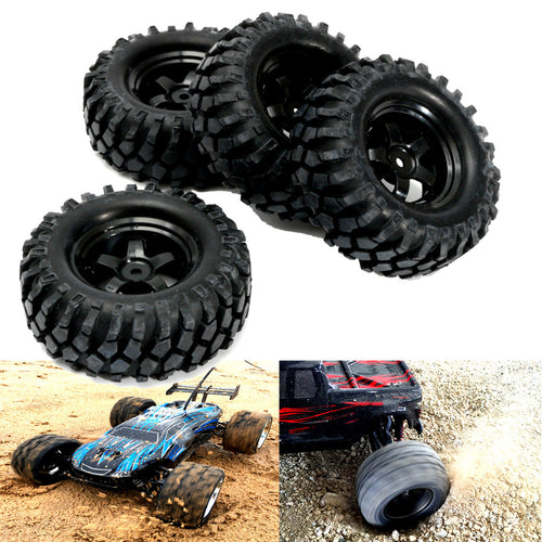 4PCS 1/10 12mm Off-road Vehicle Tyre Tires Rims Wheel Complete Remote Control Car Part