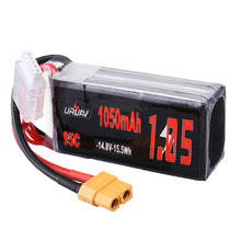 URUAV 14.8V 1050mAh 95C 4S Lipo Battery XT60 Plug for FPV Racing Drone