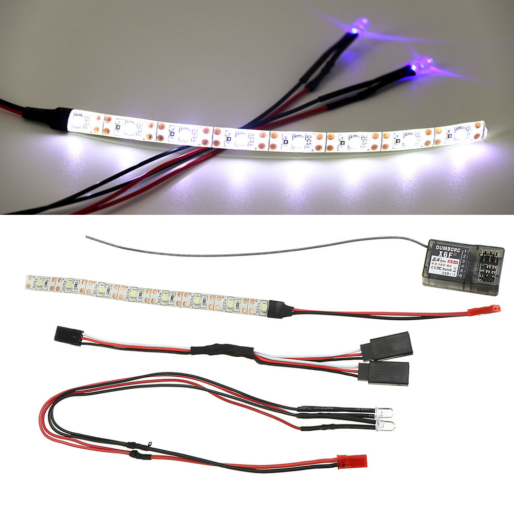 DUMBORC 2.4G 6CH X6F With Gyro Receiver+RC Car LED Light 