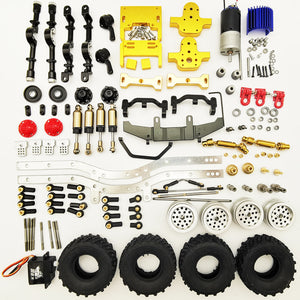 1/16 Upgraded Metal RC Car Chassis Unassembled Kit for Off-Road Truck Vehicles DIY Parts