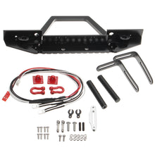 Aluminum Front RC Car Bumper With LED Light For Axial SCX10 Crawler 4WD Truck 1/10 RC Car