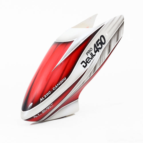 ALZRC Devil 450 Pro V2  RC Helicopter Parts Fiber Glass Canopy Red White