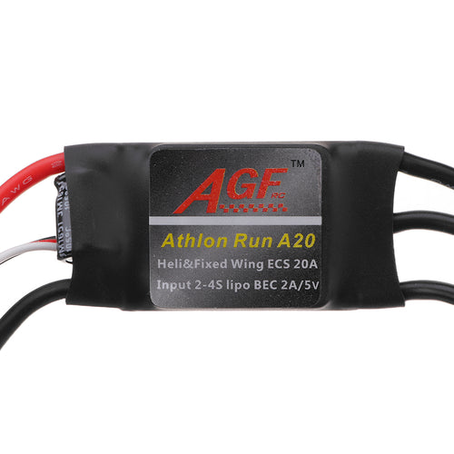 AGF Athlon Run A20 Mini 20A 2-4S Lipo Brushless ESC With 5V 2A BEC For RC Helicopter Airplane