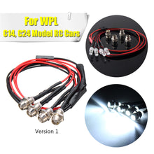 WPL C14 C24 1/16 2.4G Rc Car DIY Parts 4 White LED Light Headlight Set With Metal Lamp Cup