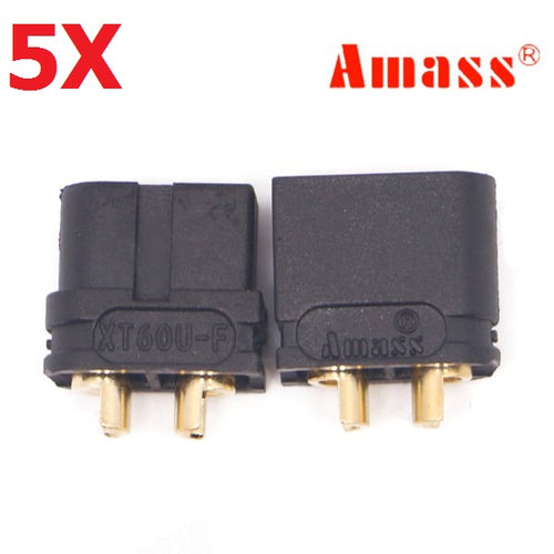 5 Pair Amass XT60U 3.5mm Banana Plug Connector Black Male & Female 