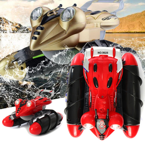 LX 1/14 9025 2.4G 4WD RC Car Amphibious StuntWith Light All-Terrain Off-Road Waterproof Truck Toys 