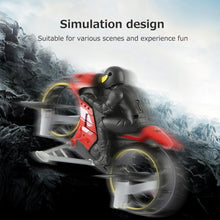 2.4G 2 In 1 Land Air Fly Motorcycle Headless Mode Remote Control Four-axis Drone Racing Stunt Motorcycle Toys For Children Gift
