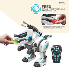 EBOYU RC Dinosaur Robot Remote Control Walking Dinosaur Toy Interactive Dancing Singing Missiles Launching Feeding Dino Robot