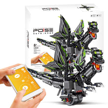 1166Pcs/Set APP Controlled RC Balanced Programming Dinosaur Building Kit Toys Games For Children Adult- Black