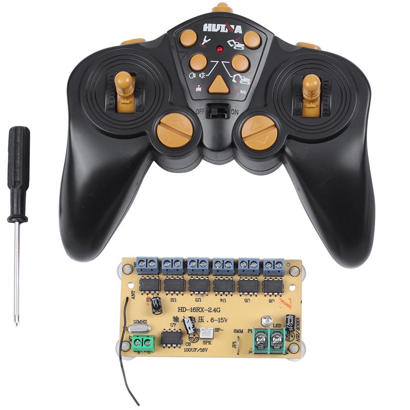 HUINA Excavator Remote Control Toy Cars 16CH 2.4G Radio Sytem Controlling Parts DC 6-15V Transmitter+Receiver Board 5A Large Pow