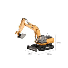 2019 NEW HUINA TOYS 1510 2.4G 1/16 11CH Alloy RC Excavator Truck Engineering Construction Vehicle with 680' Rotation Sound Light