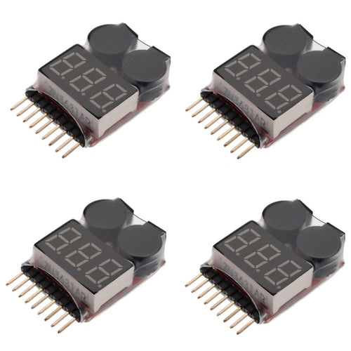 BX100 1S-8S Battery Voltage Meter Tester Lipo Battery Monitor Buzzer Alarm For RC Drone Helicopter