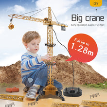 50 inch Tall Wired Remote Control Crawler Crane Toy Bucket Lift Up Construction Activity Playset Childern toys Educational dolls
