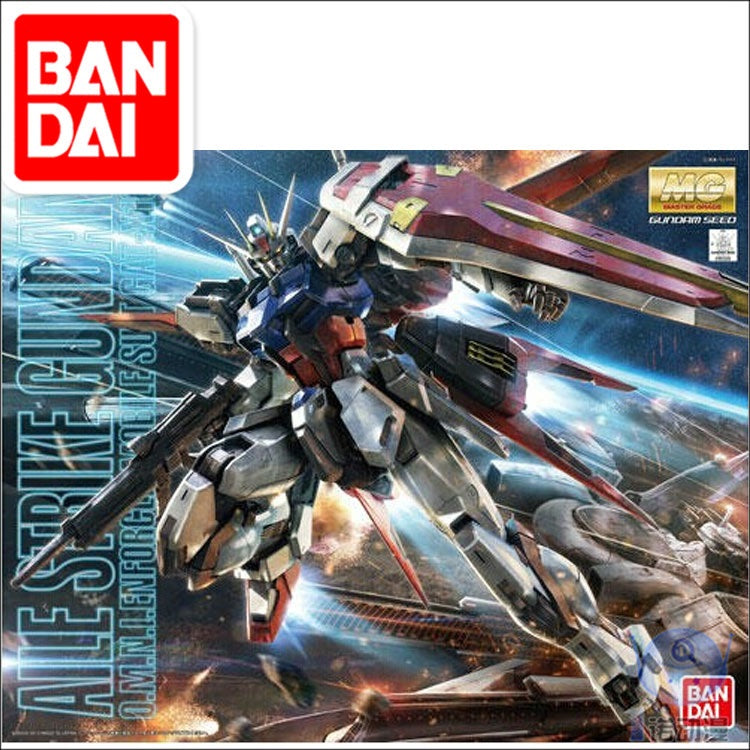 Japaness BANDAI Original Gundam MG 1/100 Model Aile Strike SEED DESTINY Mobile Suit Kids Toys With Holder