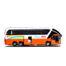 1:32 Alloy Car Models,High Simulation Tour Bus, Metal Diecasts, Toy Vehicles, Pull Back & Flashing & Musical,Christmas Gifts
