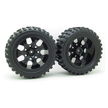 12mm Hub Wheel Rim and Tires 1:10 Off-Road RC Car Buggy Tyre with Foam Inserts Black Pack of 4