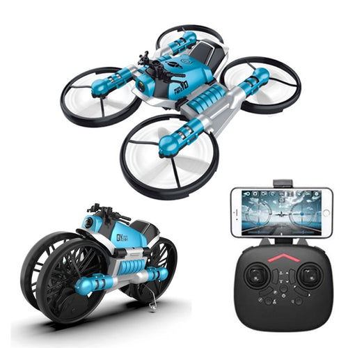 2 in 1 Deformation RC Folding Motorcycle 2.4G WIFI Remote Control Motor Bike Folding 4 Axis 0.3MP WiFi camera Drone