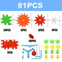 81Pcs/Set Electric Assembly Building Blocks Jigsaw Educational Toys For Children 3D Gears Model Building Kit Plastic Brick Gifts