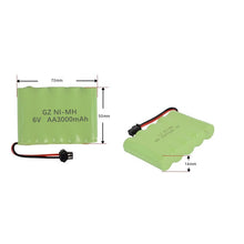 6v 3000mAh Battery and Charger For RC Cars Robots Tanks Gun Boats 6v NiMH Battery Aa 2400mah 6v Rechargeable Battery Pack