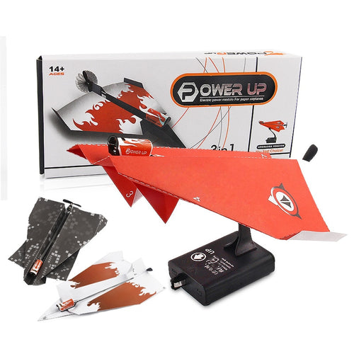 Electric Paper Airplane Foldable DIY Aircrafts Power Toy Kids Cool Motor Educational Model Toys