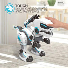 EBOYU RC Dinosaur Robot Remote Control Walking Dinosaur Toy Interactive Dancing Singing Missiles Launching Feeding Dino Robot