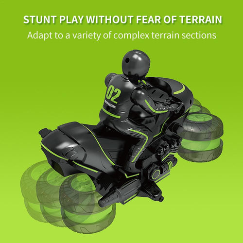 Remote Control Motorcycle Car Toys Rechargeable 2.4G RC Stunt Motorcycle 360 Rotating Drift High Speed Climbing Motor Toys