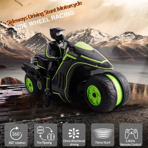 2.4G RC Stunt Motorcycle Left-right Drift 360 Degrees Rotation Remote Control Electric Motorcycle Toy For Boys Girls Kids