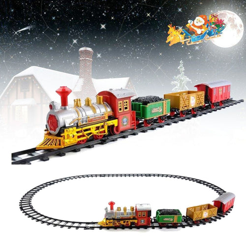 12pcs Lights & Sounds Classic Christmas Train Christmas Festival Child Gifts Decor Ornament Gift 2 STYLE
