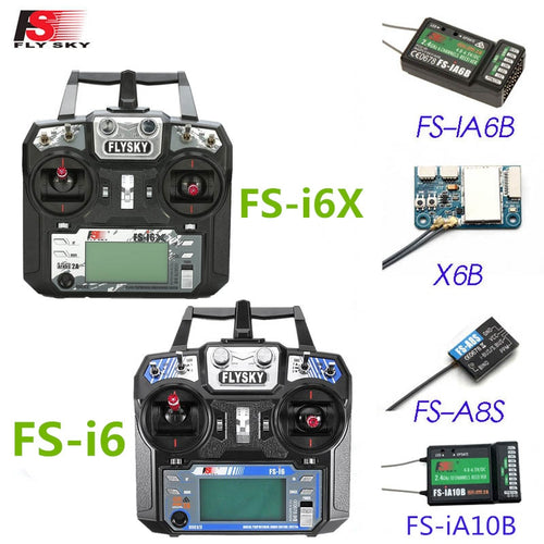 Flysky FS-i6X/FS-i6 2.4GHz 10CH AFHDS 2A Transmitter w/ X6B iA6b i-BUS A8S FS-iA10B Receiver For RC Drone Mode 1 Mode 2