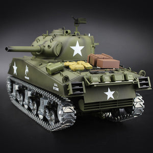 1:16 American M4A3 Sherman Simulated Tank 2.4G Remote Control Model Military Tank Sound Smoke Shooting Effect Metal Ultimate