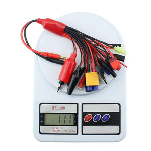 19 in1 RC Lipo Battery Charger Adapter Convert Cable 4mm Banana Plug to Traxxa JST FUTABAS/T-Plug XT60 EC3 EC5 Hxt TAMIYAS