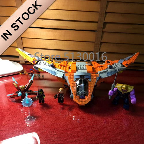 In stock 07103 Marvel Movie The Thanos Ultimate Battle ship 755Pcs Building Blocks Compatible 76107 Bricks Super Heroes Avengers