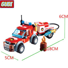 Fire Truck Blocks Children Educational Assembled Model Building Kits Blocks Toy Boy Kid Best Christmas Gift Brinquedos 9208