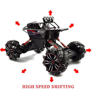 1:12 2.4G RC Car with Mecanum Wheel High Speed 4WD Drift Climbing Remote Control Stunt Car Deformation Off-Road Vehicle Toy