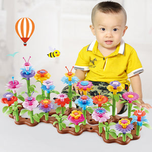 104pcs DIY Flower Garden Building Blocks Floral Arrangement Assembly Toys Model Building Kits Girls Kids Christmas Gift