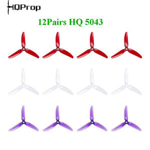 12Pairs 24PCS HQprop HQ 5X4.3X3 5043 5inch 3 blade/tri-blade Propeller Prop POPO for T-Motor Motor FPV RC Racing Drone