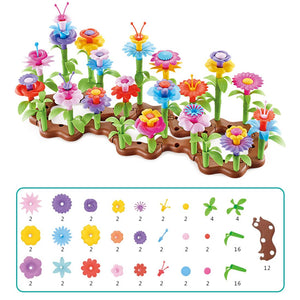 104pcs DIY Flower Garden Building Blocks Floral Arrangement Assembly Toys Model Building Kits Girls Kids Christmas Gift