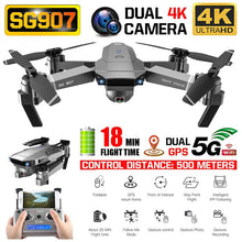SG907 GPS Drone with 4K 1080P HD Dual Camera 5G Wifi RC Quadcopter Optical Flow Positioning Foldable Mini Drone VS E520S E58