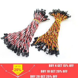10pcs 10/15/30/50/100cm Servo Extension Cable 30 / 60coreFor Futaba JR Anti-interference Servo For RC Helicopter Part