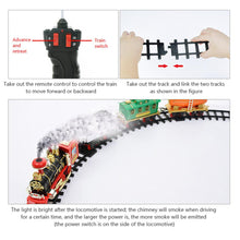 Chrismas Usb RC Train Toy 12 Rails Remote Control Train Model Railway Kits Dynamic Steam Simulation Model Toy Set For Children
