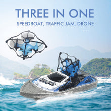 3 In 1 RC Boat Quadcopter/Vehicle/Hovercraft Drone Toys 360-degrees Flip Traffic Jam Helicopter Water Racing Boat Dron Gift
