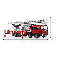 1:50 Alloy Engineering Vehicles,High Simulation Fire Truck,Fire Ladder,Climbing Car,Children's Educational Toys