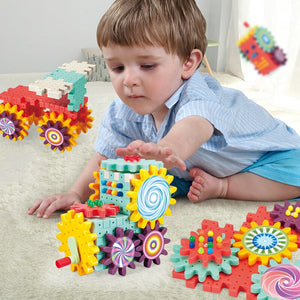 168-368pcs Gears Building Blocks Toys Sets Baby DIY Mushroom Nails Toys Kits 3D Model Assemble Blocks Toys For Children Gifts