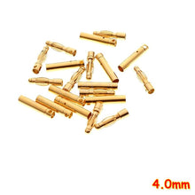 40pcs/lot 2.0mm 3.0mm 3.5mm 4.0mm 5.5mm 6.0mm 8.0MM Gold Bullet Banana Connector plug for ESC Lipo RC battery Plugs (20 pair)