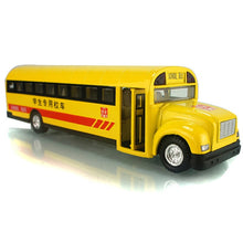 1:32 Scale Alloy Pull Back Car Model School Bus Model Toy 2 Open Doors with Sound Light for Kids Toy